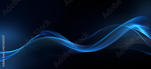 3D blue abstract wave Beautiful modern background bright sine waves in blue science design. AI Generative photo