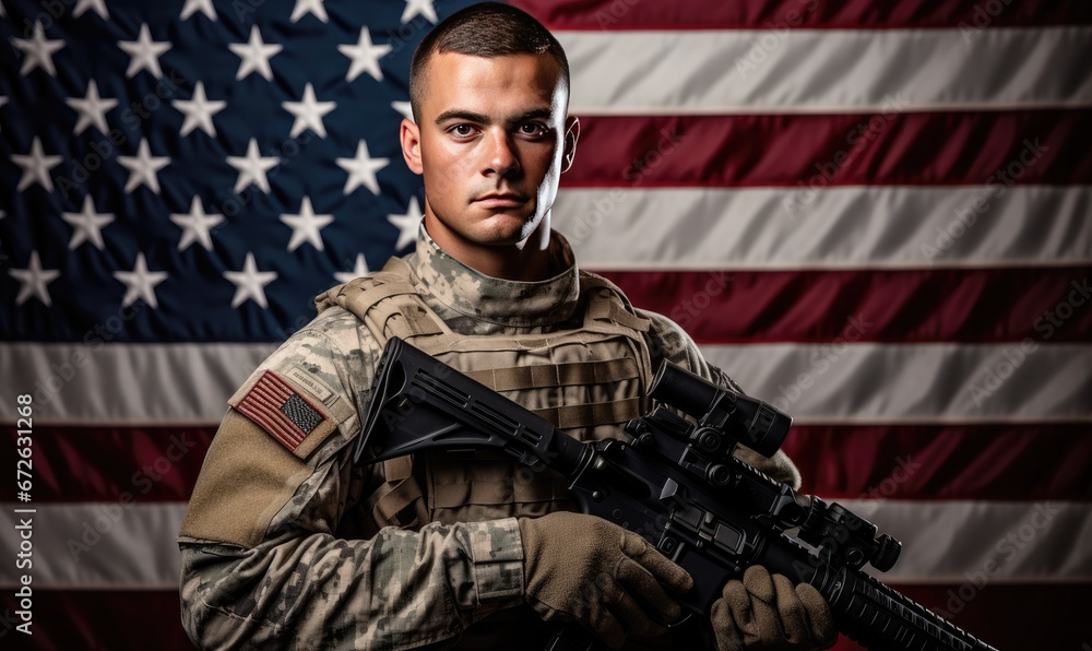 A Brave Soldier Saluting the Stars and Stripes A Brave Soldier Saluting the Stars and Stripes