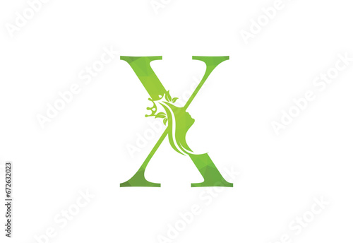  low poly elegant beauty and spa treatment letter X logo.