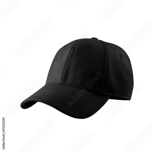 black cap mockup isolated on transparent background,transparency 