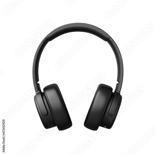 black headphone mockup isolated on transparent background,transparency 