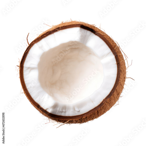 Coconut,white coconut isolated on transparent background,transparency 