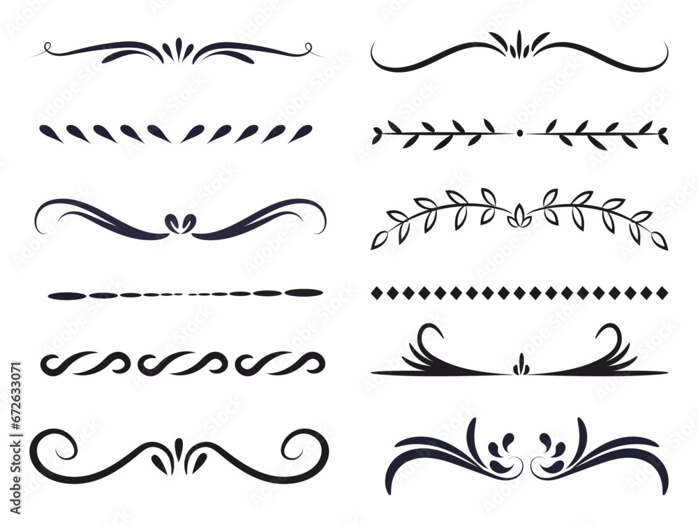 Hand drawn divider set collection