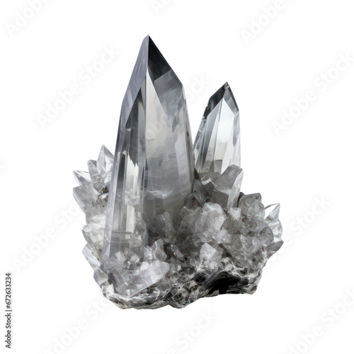 grey crystal chunk isolated on transparent background,transparency 