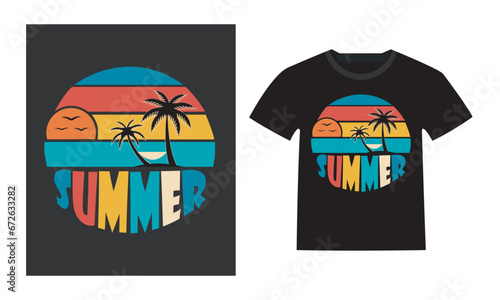Summer t-shirt design, summer beach vacation t-shirts, summer t-shirt vector design.