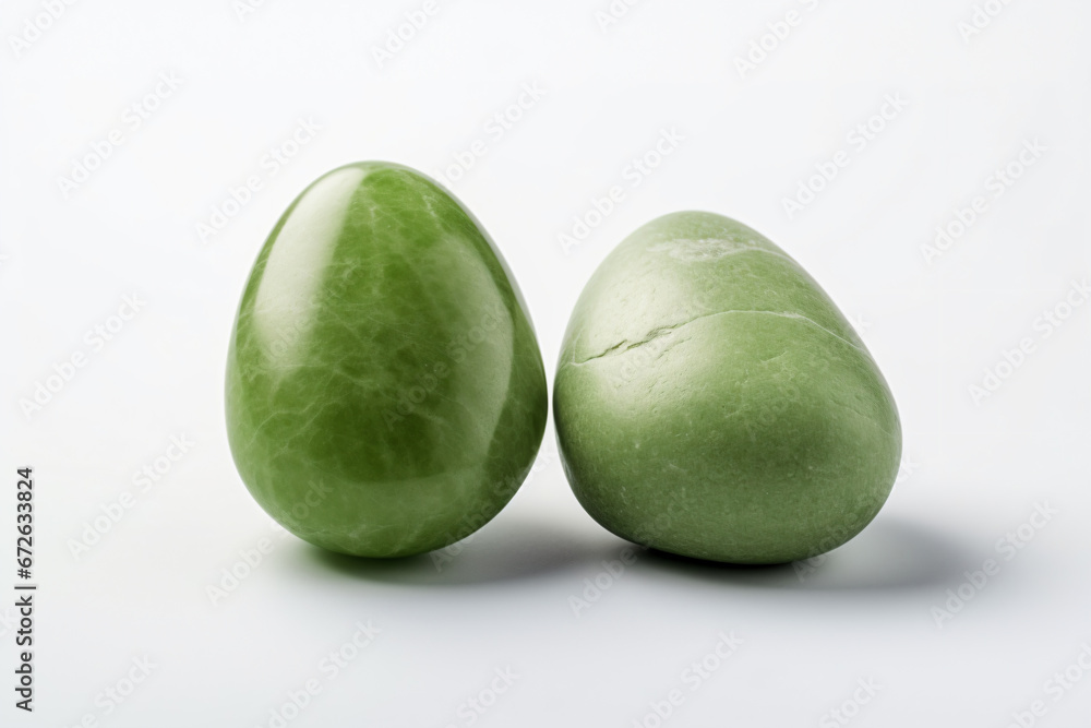 two green eggs sitting next to each other two green eggs sitting next to each other