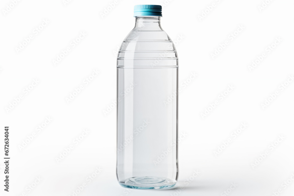 a bottle of water with a blue cap a bottle of water with a blue cap