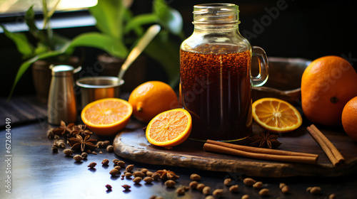 Homemade mandarin spice syrup