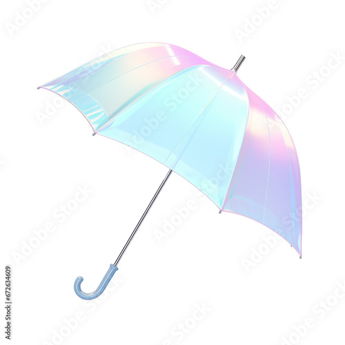 Holographic umbrella isolated on transparent background,transparency 