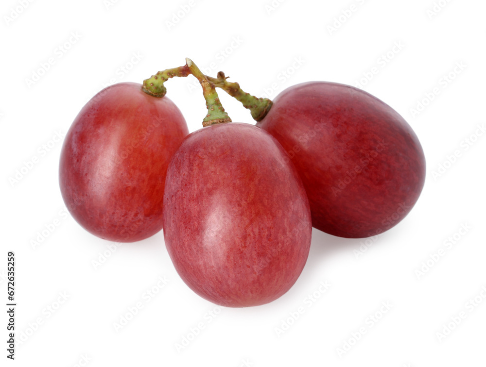 Tasty ripe red grapes isolated on white