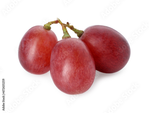 Tasty ripe red grapes isolated on white