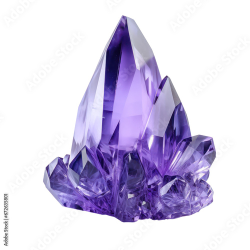 Purple crystal chunk isolated on transparent background,transparency 