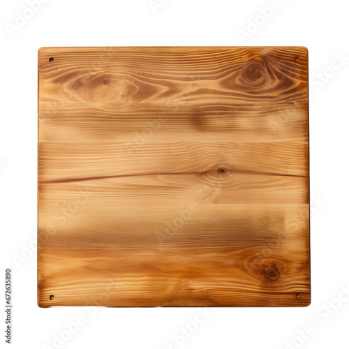 Wooden square board isolated on transparent background,transparency 