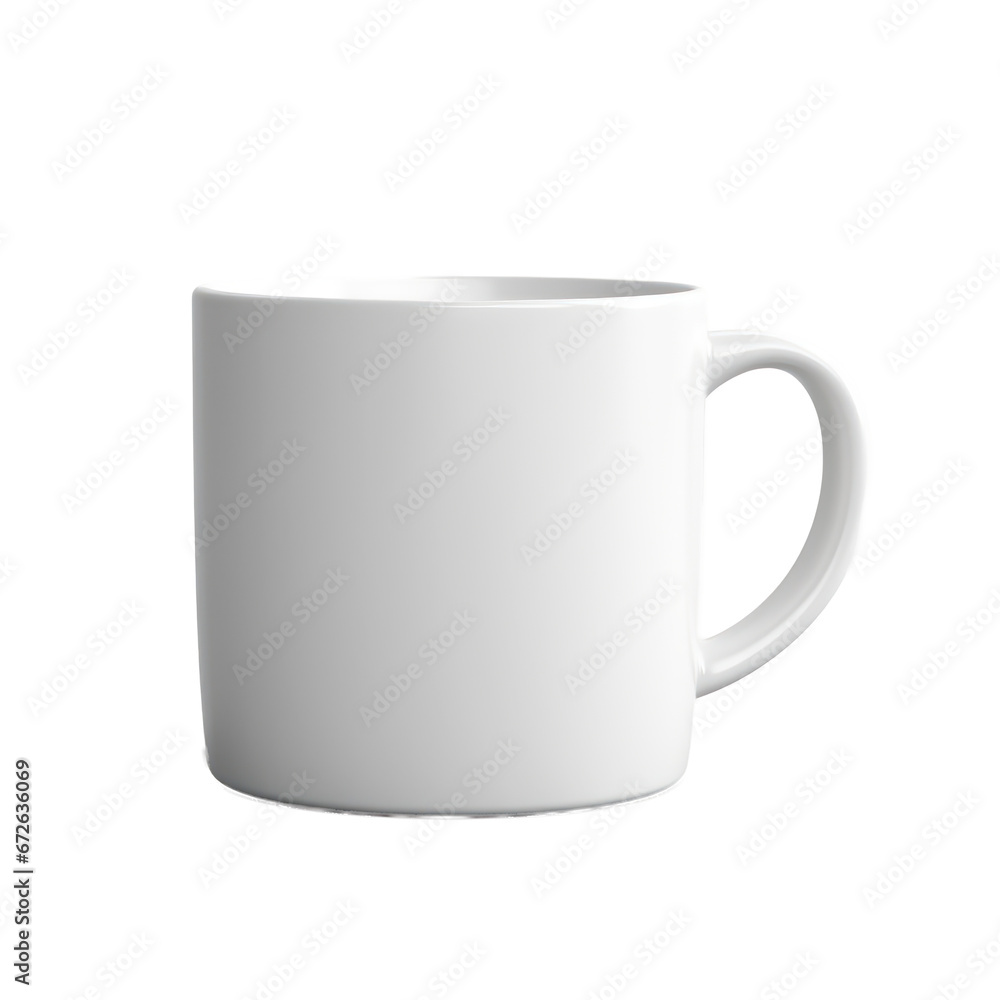 Plain White Coffee Mug mockup isolated on transparent background,transparency 