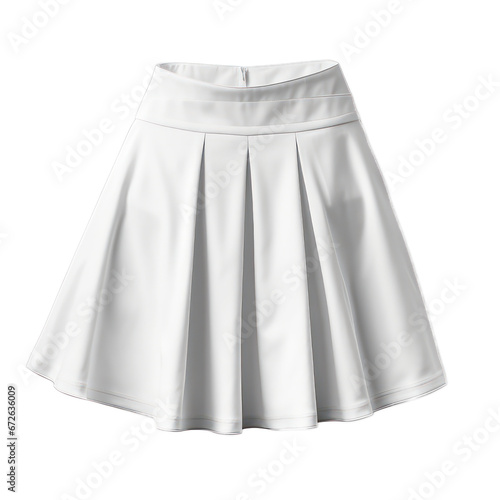 white skirt mockup isolated on transparent background,transparency  photo