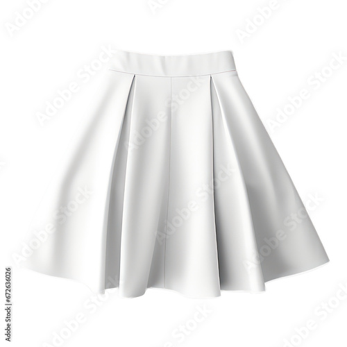 white skirt mockup isolated on transparent background,transparency 