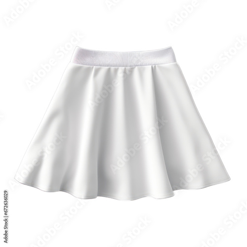 white skirt mockup isolated on transparent background,transparency 