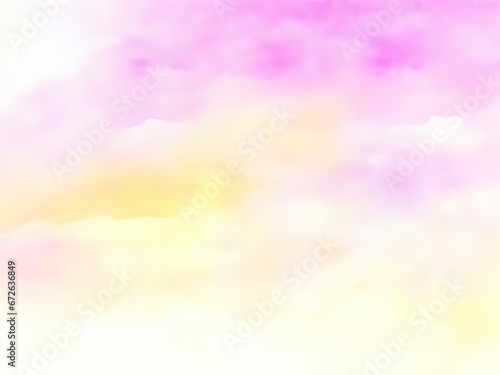 Background, watercolor sky in soft pink and yellow tones.