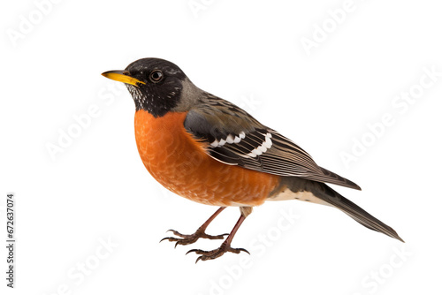 American Robin Beauty in Serenity Isolated on transparent background
