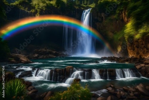 waterfall and rainbow