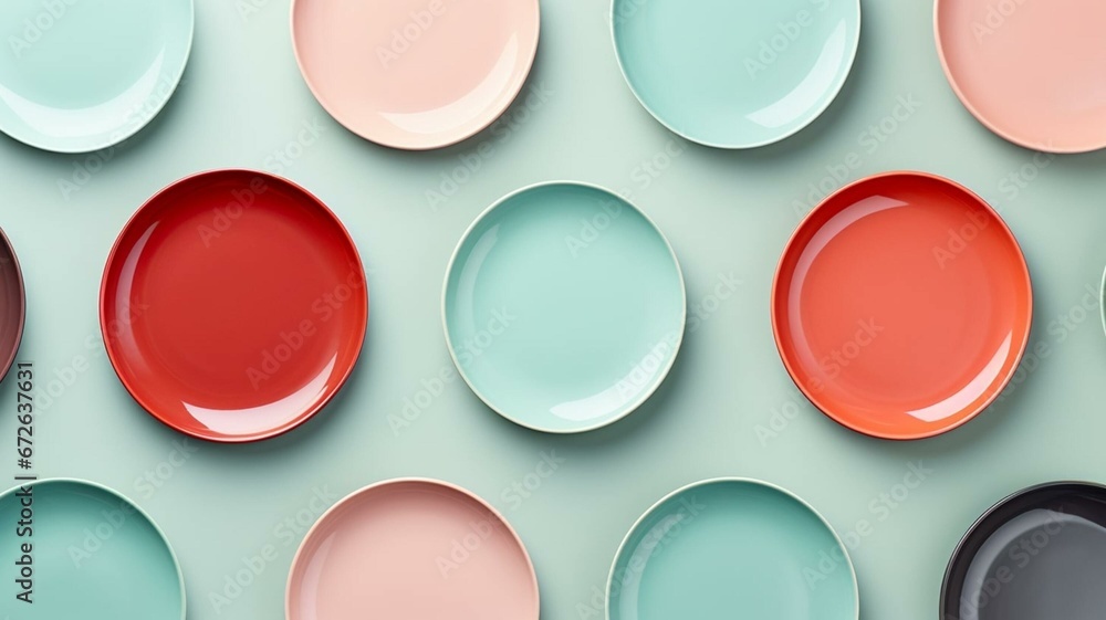 Seamless pattern of pastel colored plates Seamless pattern of pastel colored plates