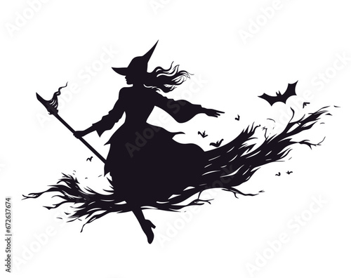 witch with broom