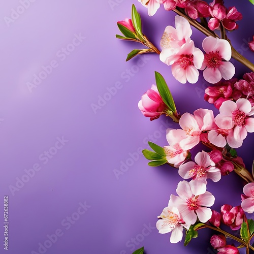 spring flowers on a bright background.