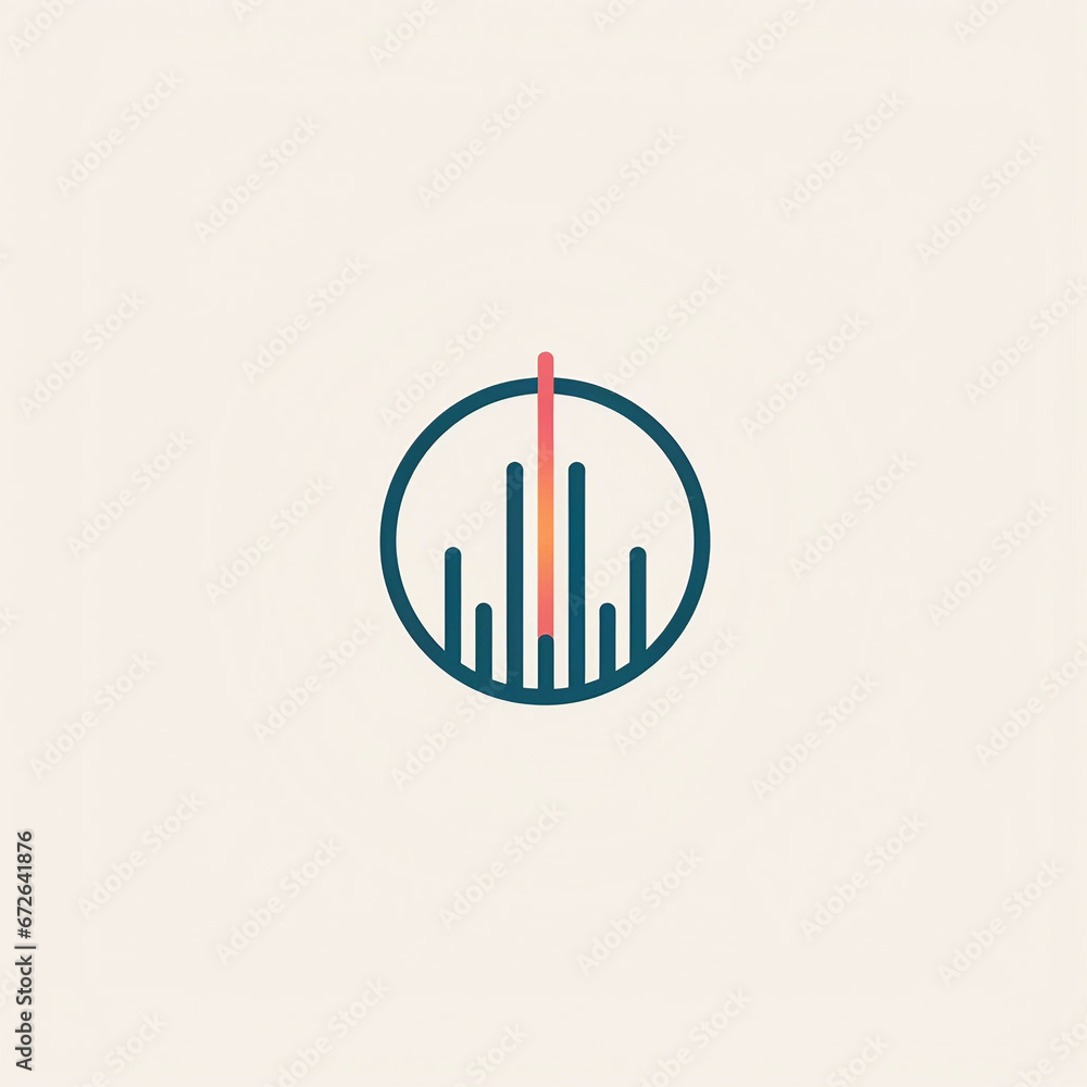A Simple Blue and Orange Icon or Logo Featuring Encircled Vertical Lines A Simple Blue and Orange Icon or Logo Featuring Encircled Vertical Lines