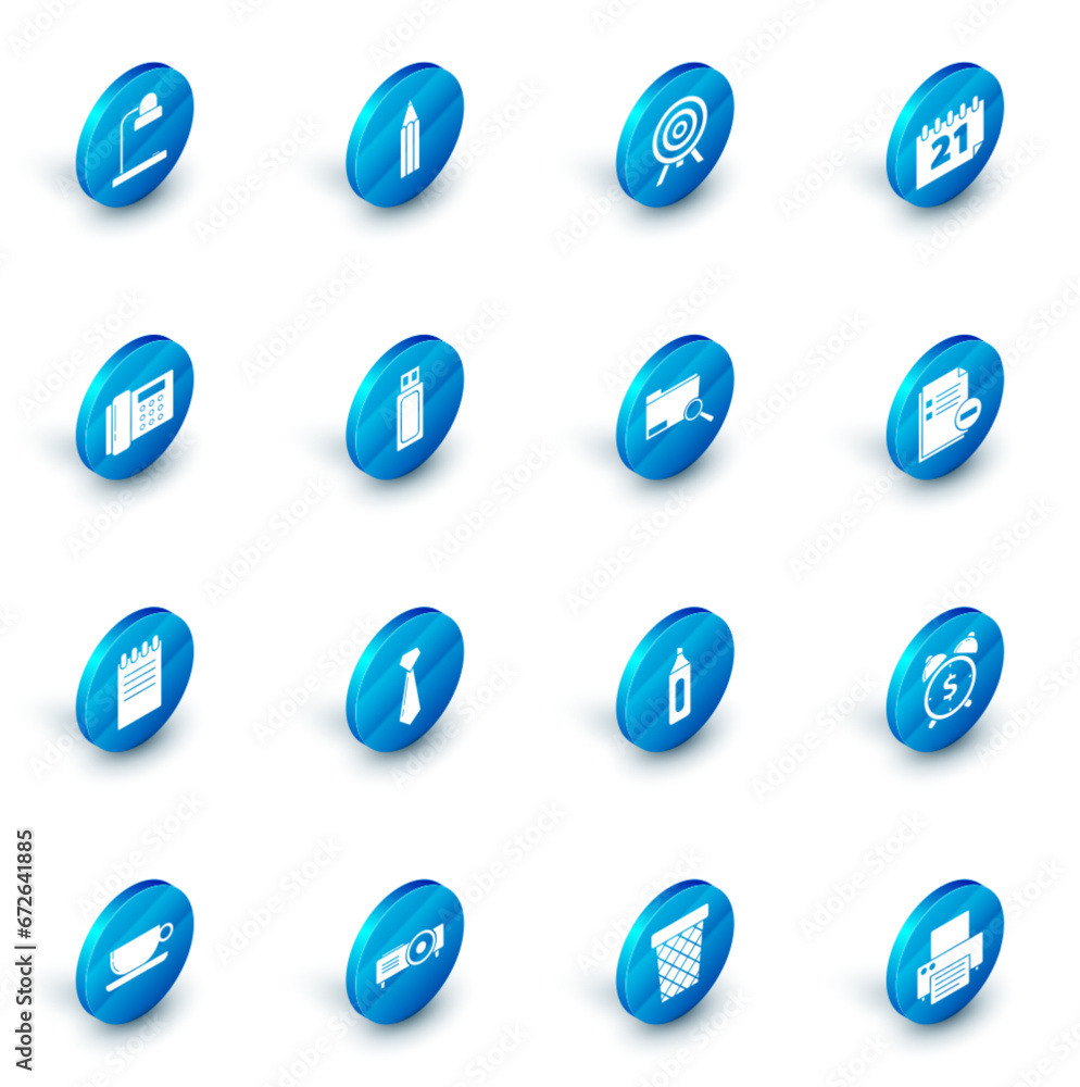 Set Pencil, Target, Calendar, Telephone, Notebook, USB flash drive, Document with minus and Search concept folder icon. Vector Set Pencil, Target, Calendar, Telephone, Notebook, USB flash drive, Document with minus and Search concept folder icon. Vector
