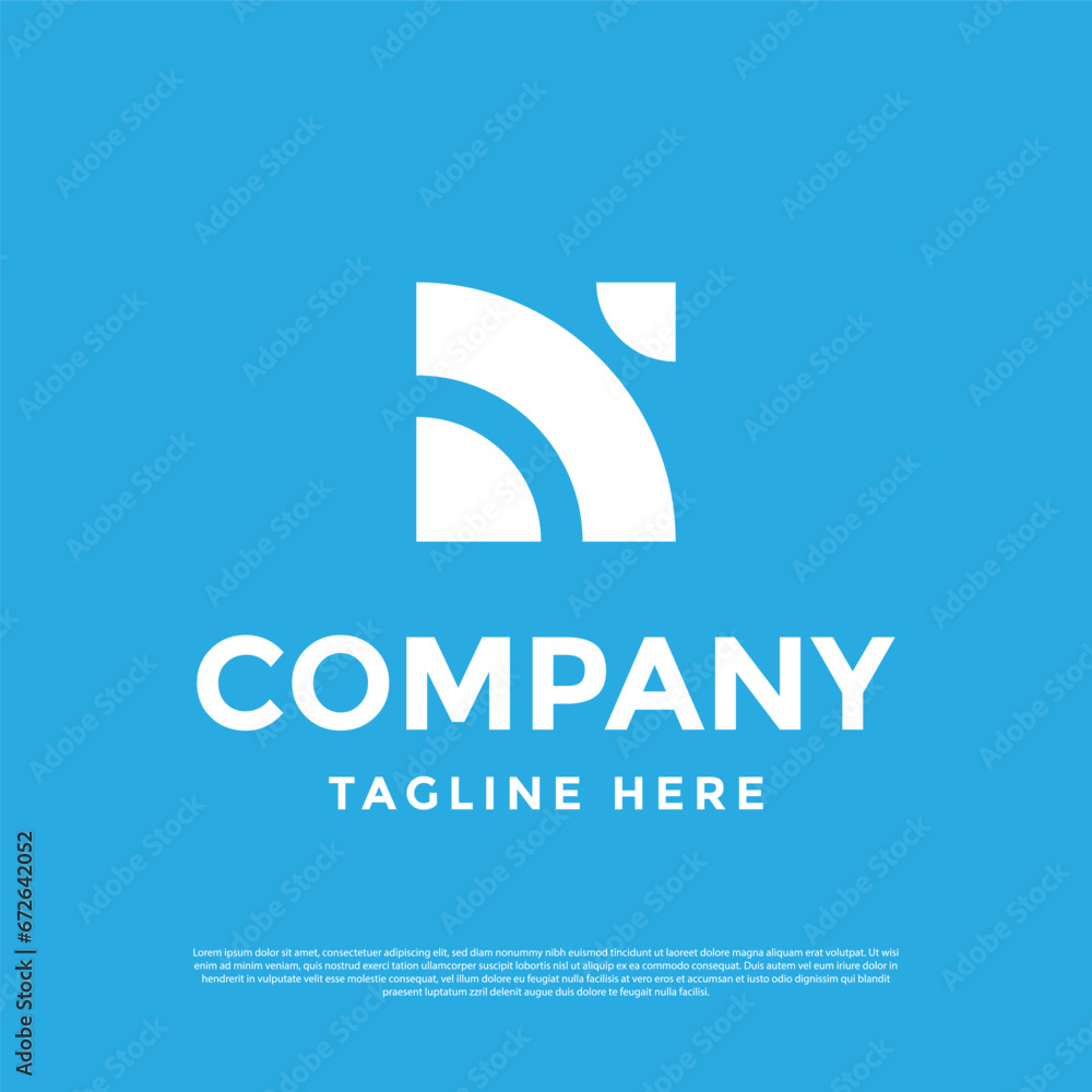 Geometric letter N arrow technology logo vector design template Geometric letter N arrow technology logo vector design template