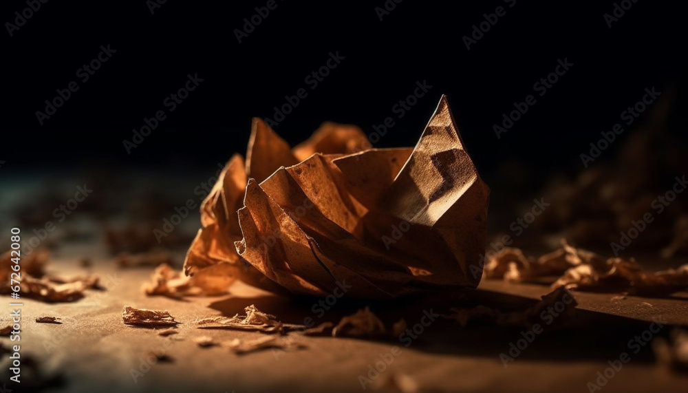 Golden ship sails on crumpled chocolate sea, a luxurious dessert generated by AI Golden ship sails on crumpled chocolate sea, a luxurious dessert generated by AI