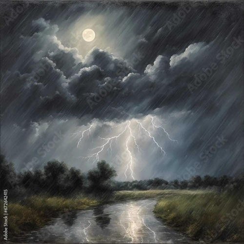 clouds over the river