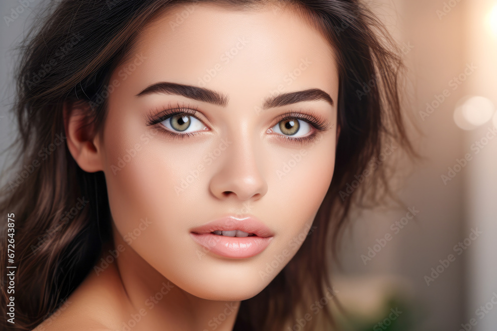 Natural looking beautiful girl close up and face. Natural looking beautiful girl close up and face.