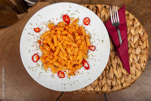 Delicious Italian pasta, Spaghetti, Fettuccine, Macaroni, Fusilli, Bow ties, Penne