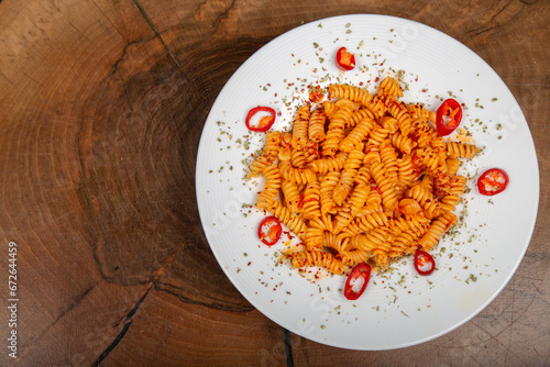 Delicious Italian pasta, Spaghetti, Fettuccine, Macaroni, Fusilli, Bow ties, Penne