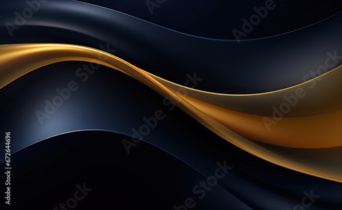 Golden wavy background with gold spiral lines and blue color