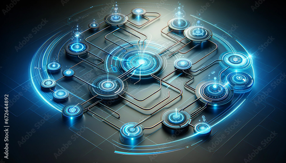 Naklejka premium Pulse Points: The Heartbeat of Tech