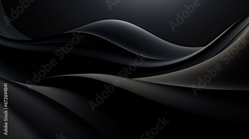 Black smooth curves abstract background. photo