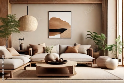 Scandinavian Apartment Minimalist Japanese Design, Cozy Ambiance, Natural Light © Interactify