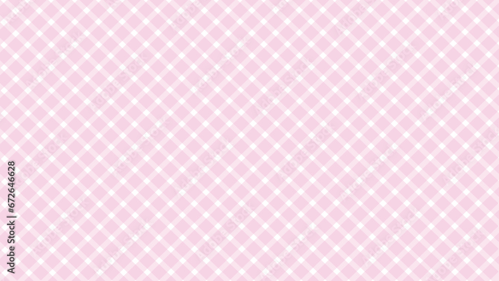 Diagonal pink checkered in the white background - obrazy, fototapety, plakaty 