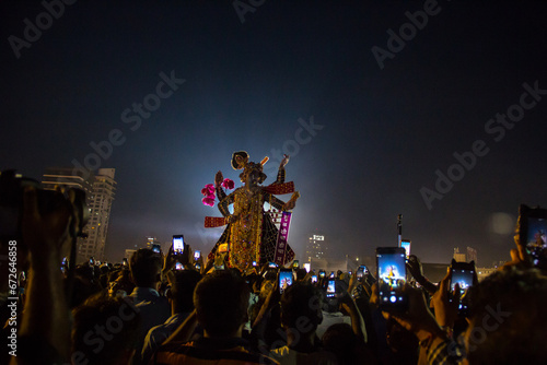 Photography Ganpati or Ganesh Visarjan at night