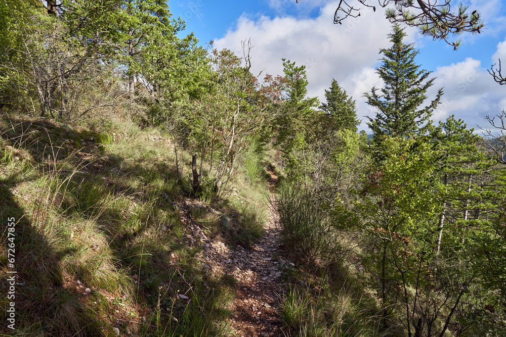 Walking path at mount Ingino near Gubbio in Umbria, Italy Walking path at mount Ingino near Gubbio in Umbria, Italy