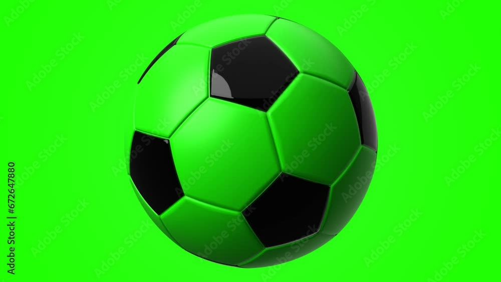 Green soccer ball on green background.
Loop able 3d animation for background.
Green soccer ball on green background.
Loop able 3d animation for background.