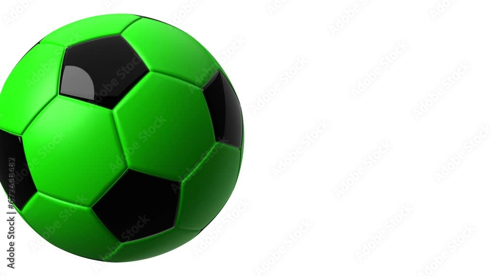 Green soccer ball on white text space.
Loop able 3d animation for background. Green soccer ball on white text space.
Loop able 3d animation for background.