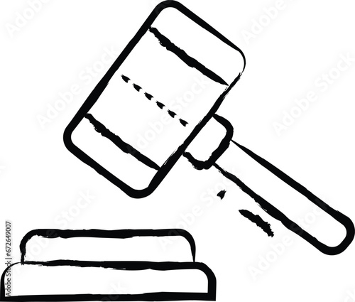 Auction hand drawn vector illustration