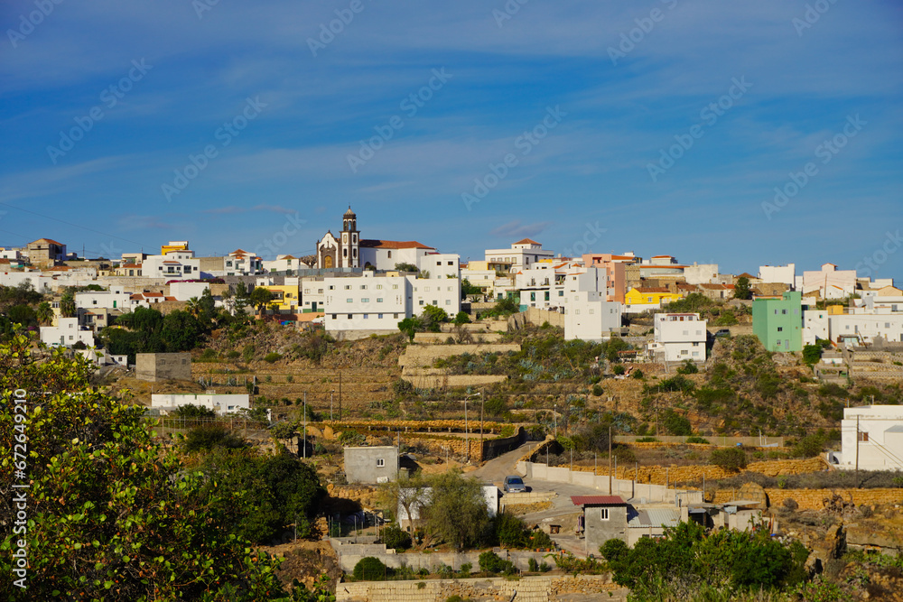 Obraz premium View of Arico (Canary Islands, Spain). A beautiful town in the south of the island of Tenerife, where a rich architectural and cultural heritage is preserved