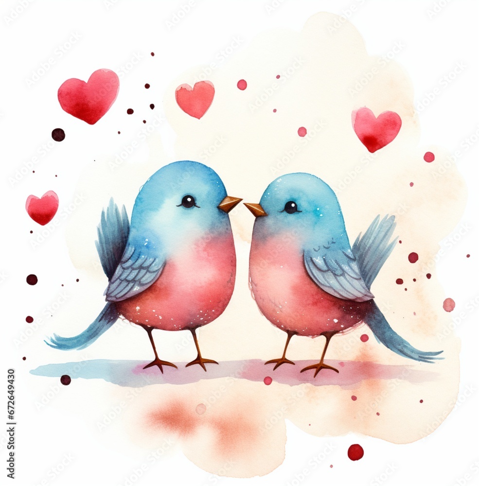 two love birds on valentine day