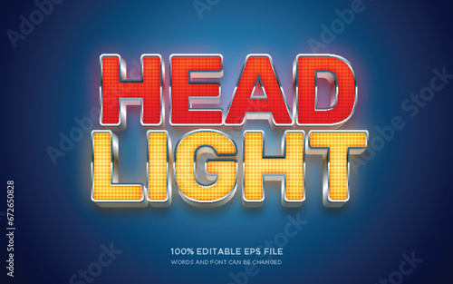 Headlight 3D editable text style effect