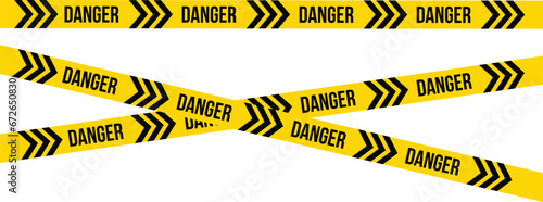 No Entry and Warning Stripes on Yellow Construction tape