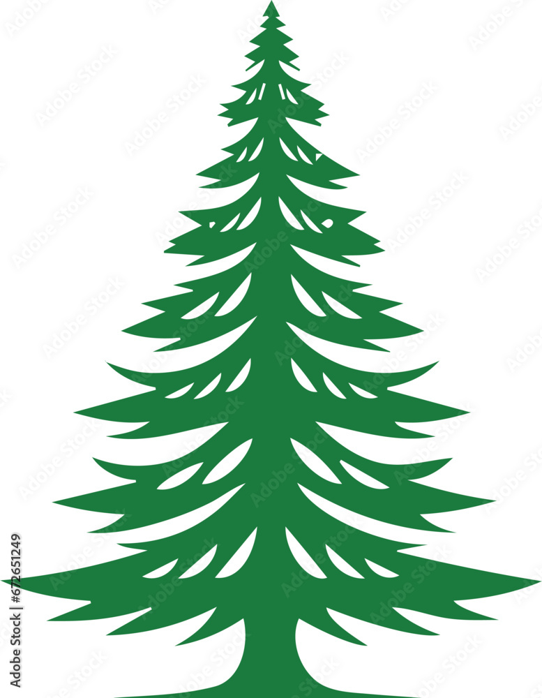 Obraz premium Christmas tree isolated on white. Christmas tree with white snow